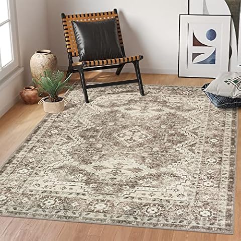 MaxRugrs 8x10 Area Rugs for Living Room Washable Stain Resistant No Crease  Non Skid Rubber Backing - Bedroom & Dining Room - Large Floor Vintage