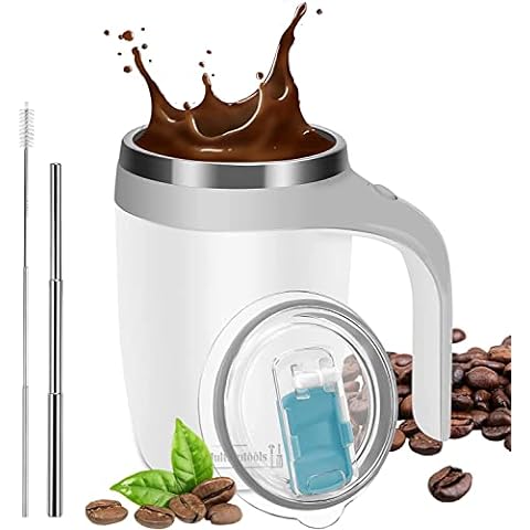 Electric Magnetic Stirring Coffee Mug, Electric Mixing Mug, Automatic Funny Self  Mixing Cup, Stainless Steel Travel Cup For Chocolate, Milk, Tea, Office,  Home, Kitchen (No AAA Battery)