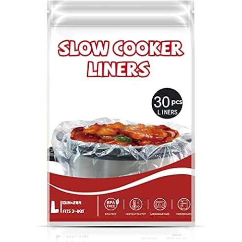 ECOOPTS Slow Cooker Liners Disposable Cooking Bags Large Size Pot Liners  Fit 4QT to 8.5QT Suitable for Oval & Round Pot (10 BAGS)