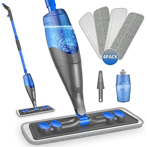 Eyliden Double Bottle Spray Mop Multifunction Flat Mop with Capacity for  Hardwood Floors Dust Mop with