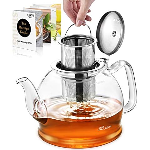 Small Glass Teapot with Infuser for Loose Tea (350 ml / 11.8 oz)