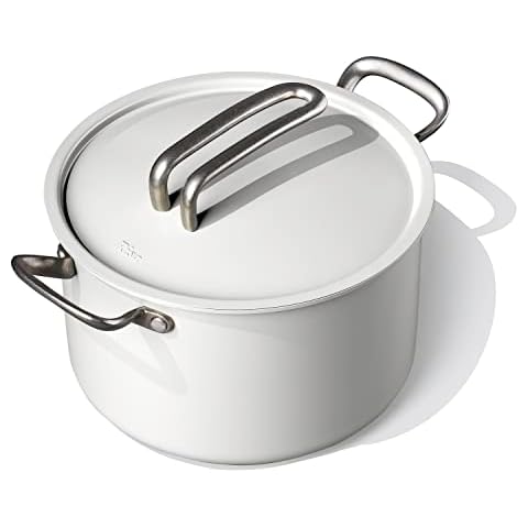 N++A Nonstick Stock Pot with Lid, 6 Quart Cooking Pot Non Stick Soup Pot with Lid, 6 qt Induction Pasta Pot with Ergonomic Handle, All Stove