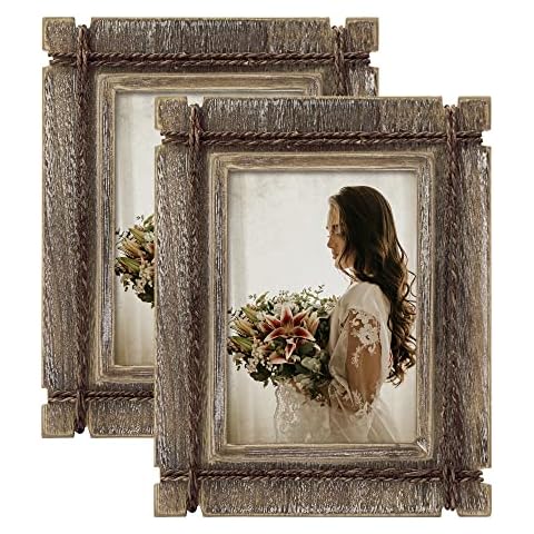 Hap Tim 11x14 Picture Frame Set of 2,Each Carbonized Black Wood Pattern  Frame with 2