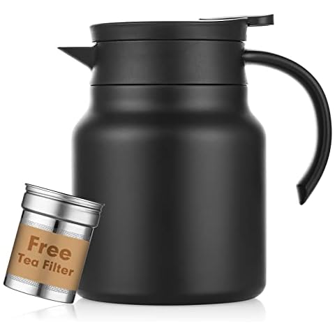  PARACITY Thermal Coffee Carafe/Tea Pot with Ceramic Liner 27  OZ, Small Coffee Thermos Travel with Removable Stainless Steel Filter for  Hot Drinks, Double Wall Insulated Coffee Pitcher: Home & Kitchen