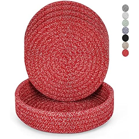 Extra Large, Extra Thick Rectangular Silicone Trivet Mat Set for Hot  Dishes,Pots and Pans, Kitchen Hot Pads for Countertop and Table,Dishing  Drying Mats, Set of 2 (Merlot Red) 