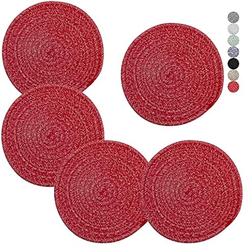 Extra Large, Extra Thick Rectangular Silicone Trivet Mat Set for Hot  Dishes,Pots and Pans, Kitchen Hot Pads for Countertop and Table,Dishing  Drying Mats, Set of 2 (Merlot Red) 