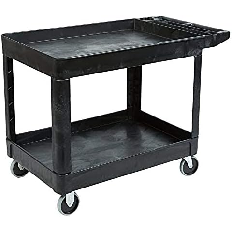 FIHUTED Service Cart with Wheels Lockable Large Size, Plastic Restaurant  Cart Heavy Duty, Utility Commercial Cart for Office, Warehouse