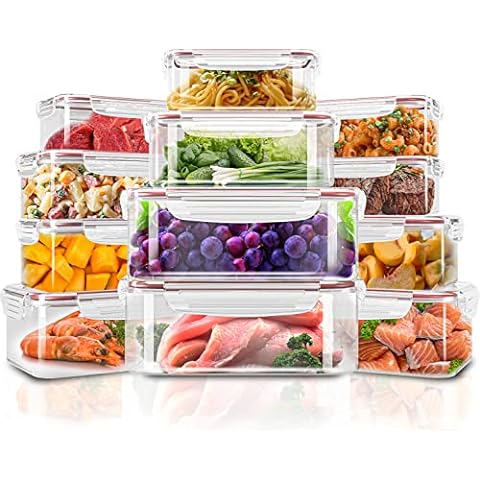 DuraHome - Deli Containers with Lids 8 oz. Leakproof - 40 Pack Plastic Microwaveable Clear Food Storage Container Premium Heavy-Duty Quality, Freezer