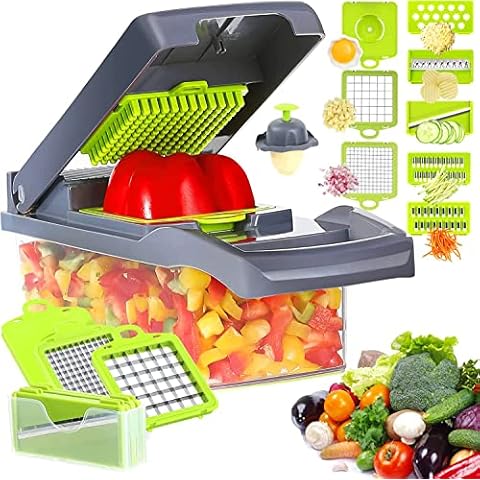  MAIPOR Vegetable Chopper - Onion Chopper - Multifunctional 15  in 1 Professional Food Chopper - Dicer Cutter - Kitchen Veggie Chopper with  Container - Egg Slicer : Home & Kitchen