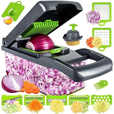 MAXAM Hand Food Chopper Set - 1 Serrated & 1 Honed Stainless Steel Handheld  Veggie Cutter with Handle for Salad, Fruit, Vegetables, Nuts, Biscuit