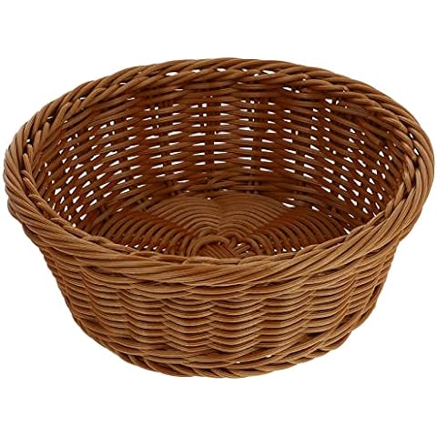 Long Narrow Oval Serving Basket, Boho Handmade Rattan Bowl Basket with 2  Inch Side, Decorative Loaf, Bread, Rolls, Fruit, Snack Flat Basket Wicker  Tray for Serving, Brown
