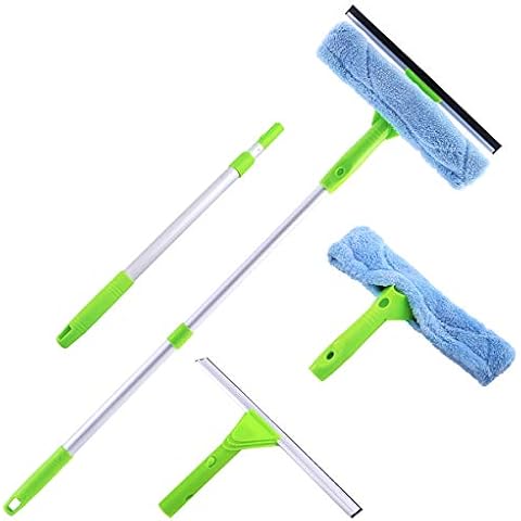 Professional Window Squeegee Cleaner, 2 in 1 Shower Squeegee with Extension  Pole, 62 Telescopic Window Washing