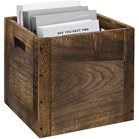 iDesign Recycled Plastic Medium Storage Bin with Handles and Paulownia Wood Lid