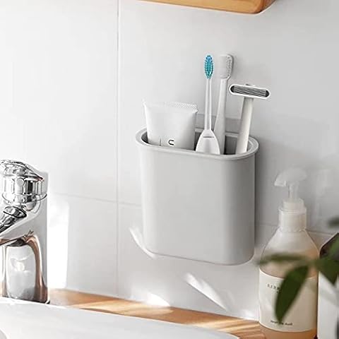 Mspan Toothbrush Razor Holder for Shower: Wall Mounted Tooth Brush  Organizer - Self Adhesive Hanging Mount for Bathroom Toothpaste Shaver  Loofah 